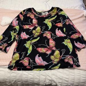 Colorful Butterfly Print Top